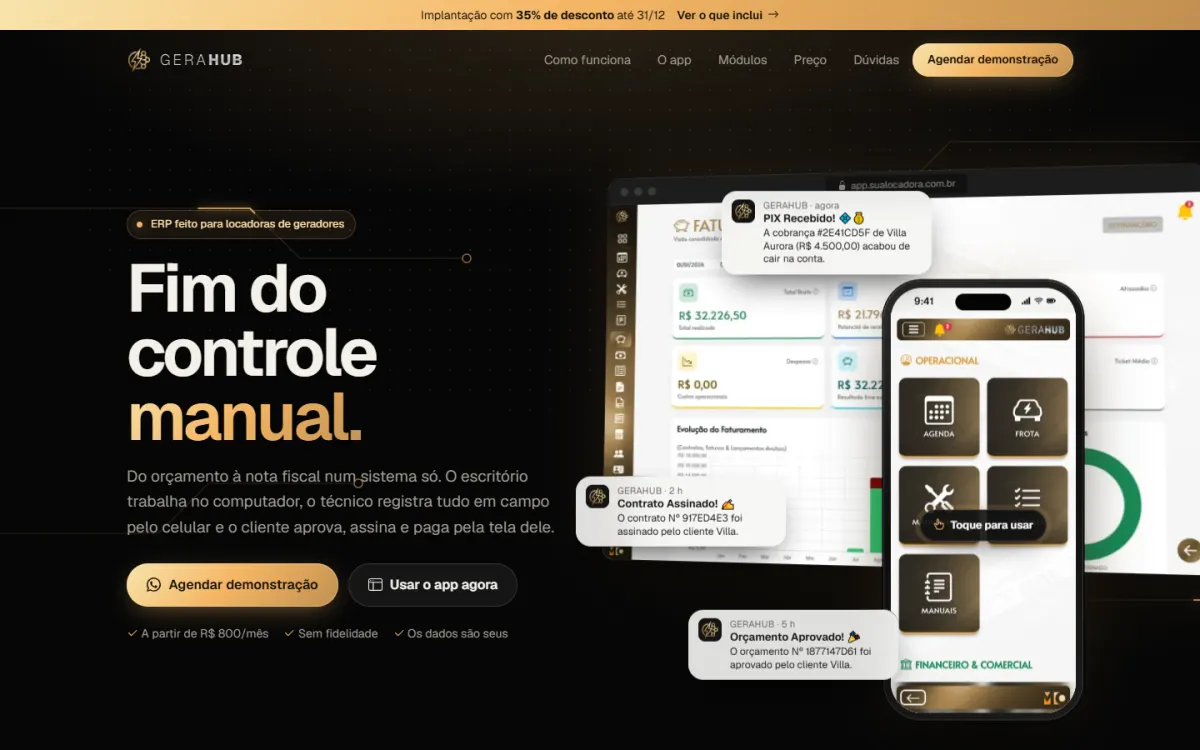 Gerahub no computador