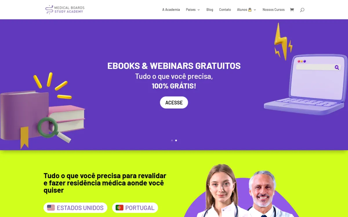 Medical Boards Study Academy no computador